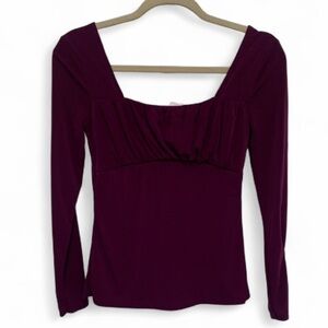 Y2K Purple Milkmaid Whimsy Goth Long Sleeve Top